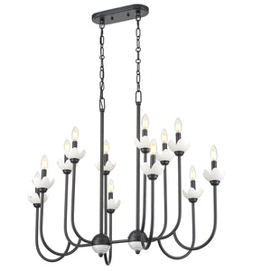 Allistair 12 Light Linear Chandelier 12 x 60W - Candelabra