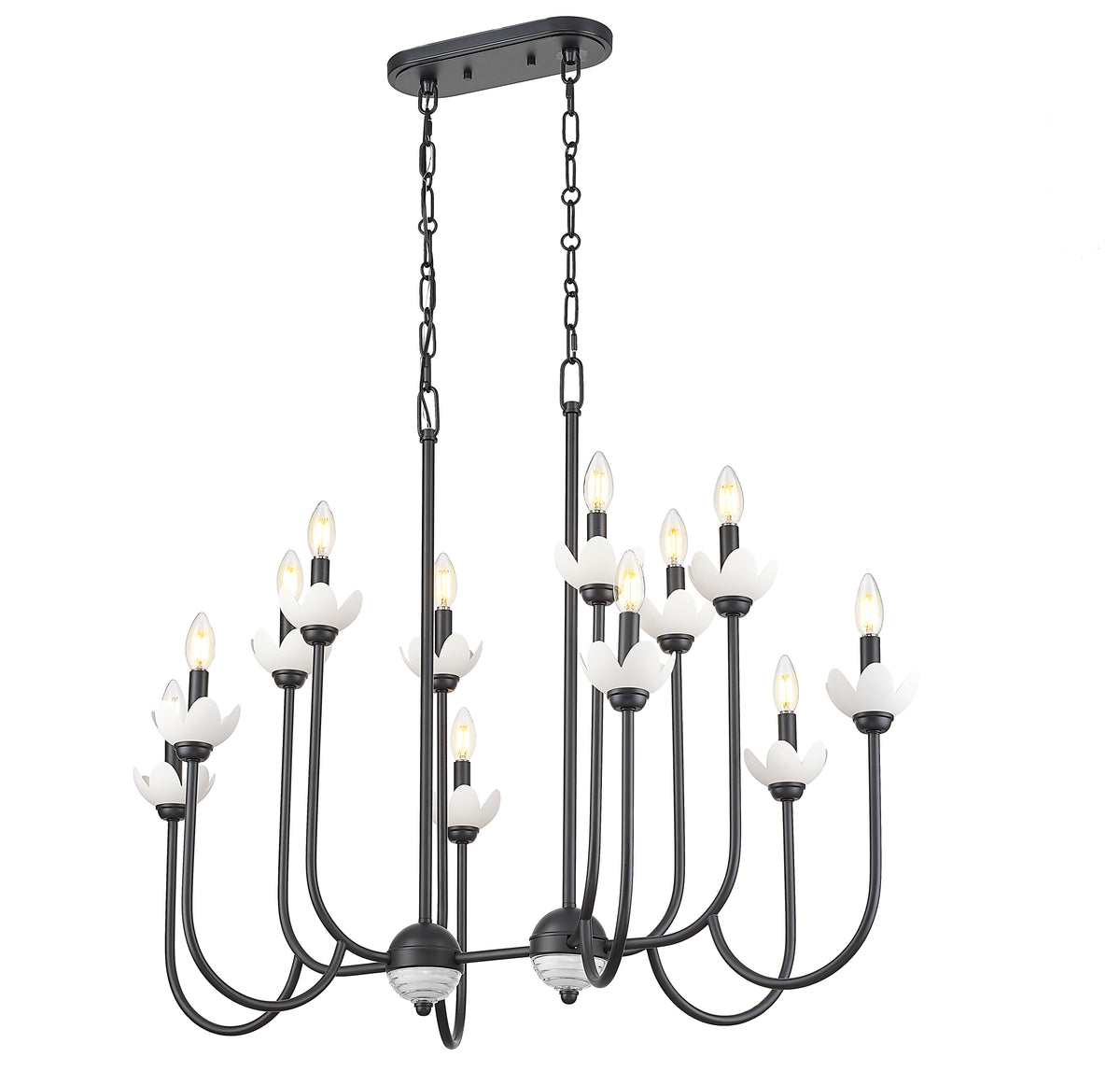 Allistair 12 Light Linear Chandelier 12 x 60W - Candelabra