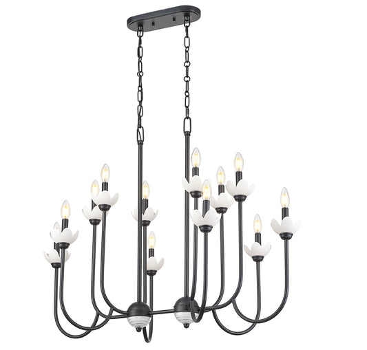 Allistair 12 Light Linear Chandelier 12 x 60W - Candelabra