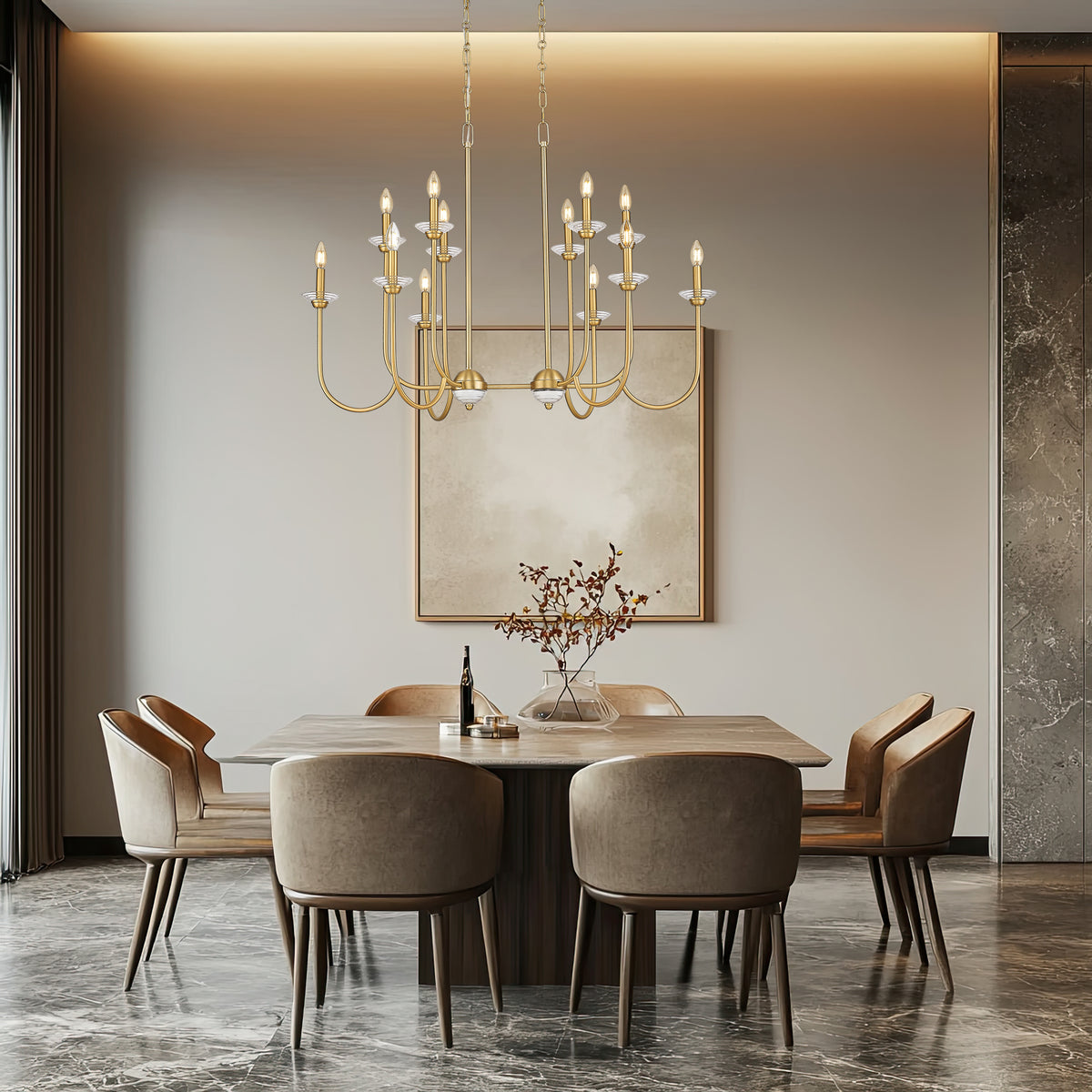 Allistair 12 Light Linear Chandelier 12 x 60W - Candelabra