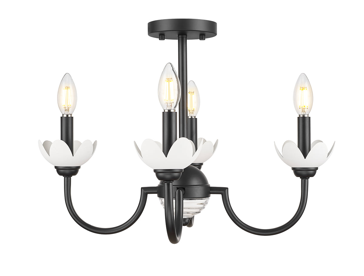 Allistair 4 Light Semi Flush Mount 4 x 60W - Candelabra