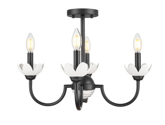 Allistair 4 Light Semi Flush Mount 4 x 60W - Candelabra