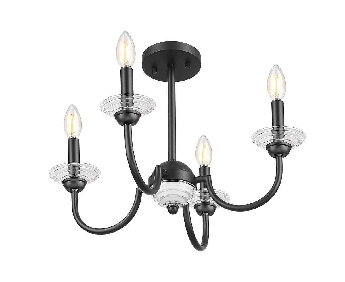 Allistair 4 Light Semi Flush Mount 4 x 60W - Candelabra