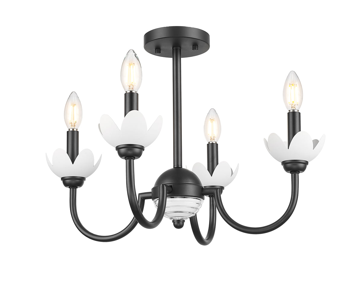 Allistair 4 Light Semi Flush Mount 4 x 60W - Candelabra
