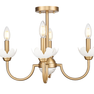 Allistair 4 Light Semi Flush Mount 4 x 60W - Candelabra