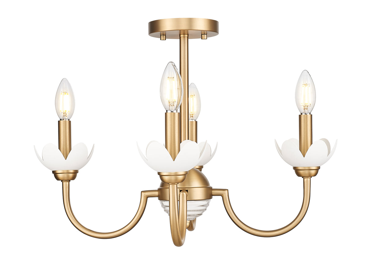 Allistair 4 Light Semi Flush Mount 4 x 60W - Candelabra