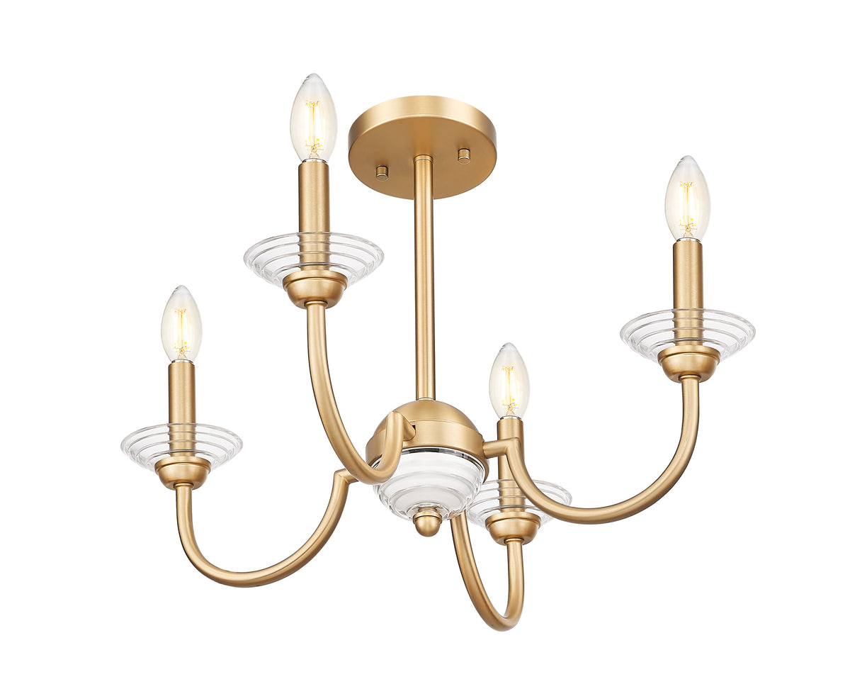 Allistair 4 Light Semi Flush Mount 4 x 60W - Candelabra