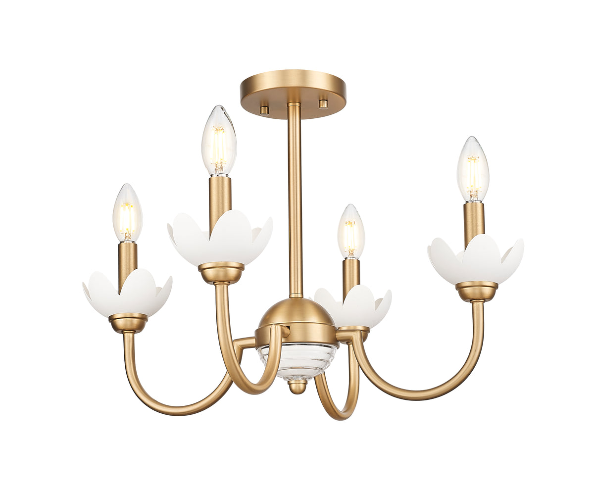 Allistair 4 Light Semi Flush Mount 4 x 60W - Candelabra