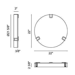 Noga 22" Integrated LED Ceiling Mount