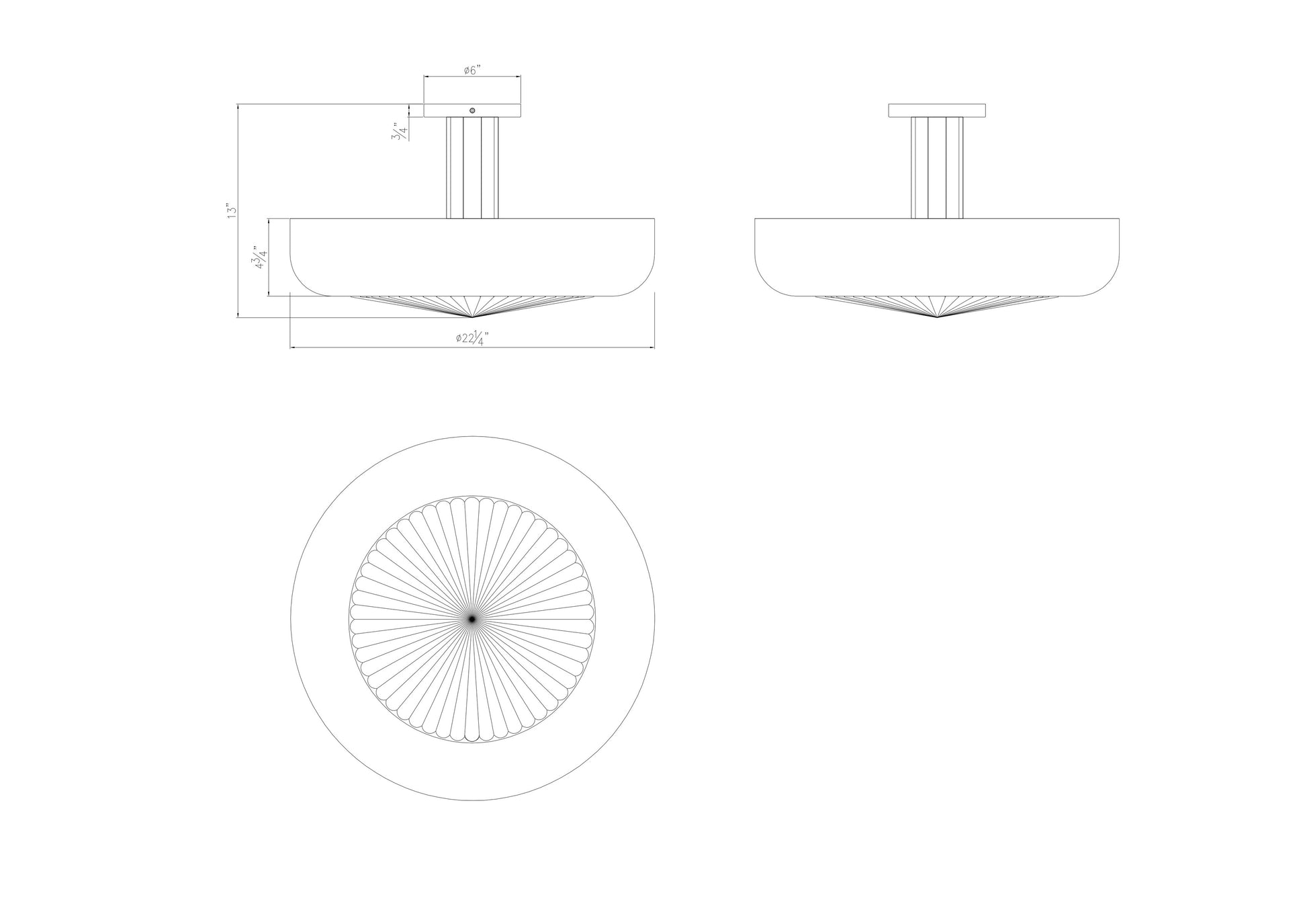 Macey 22" Integrated LED Semi-Flush Mount