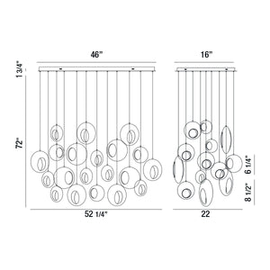 Arlington 20-Light 52" Integrated LED Multi Drop Chandelier