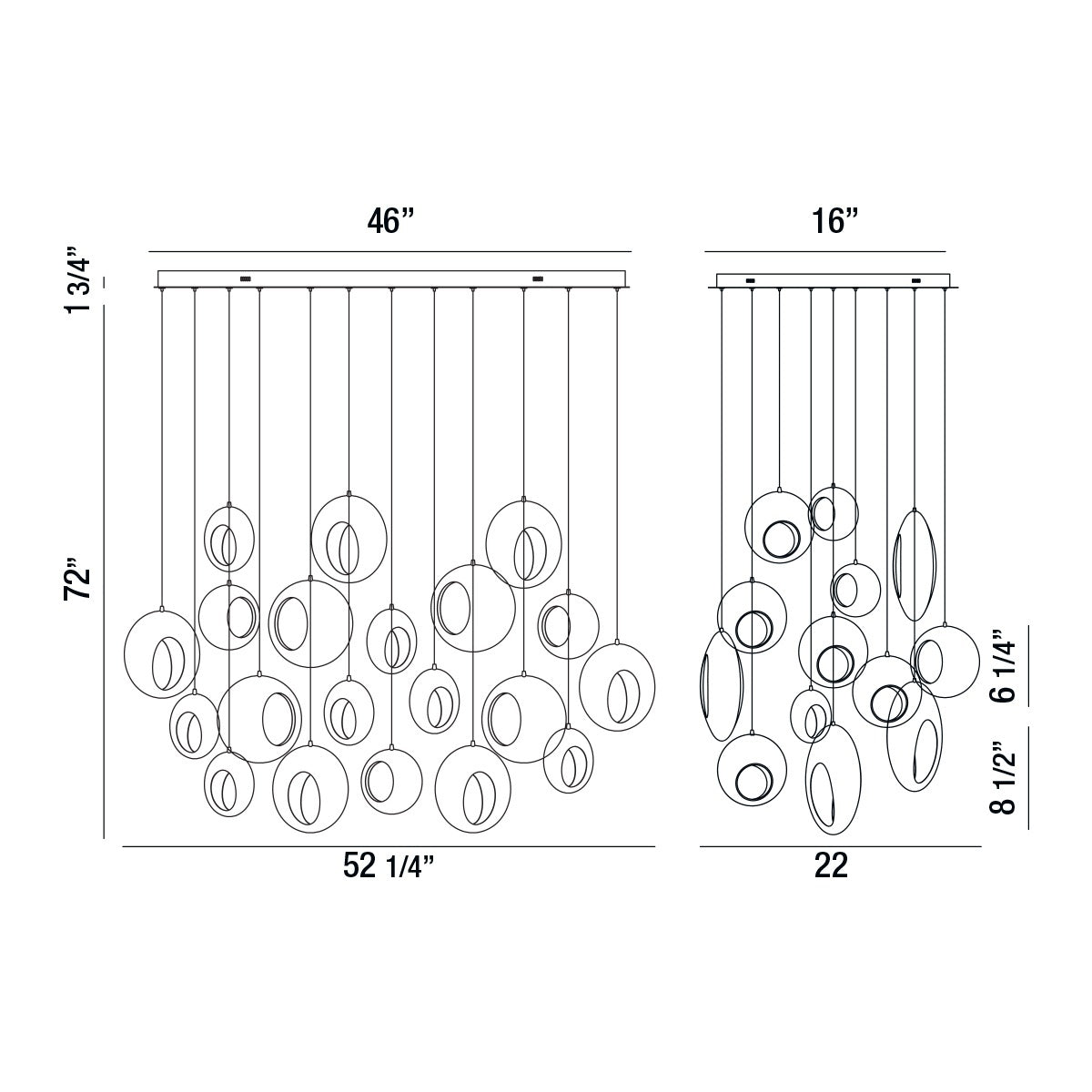 Arlington 20-Light 52" Integrated LED Multi Drop Chandelier