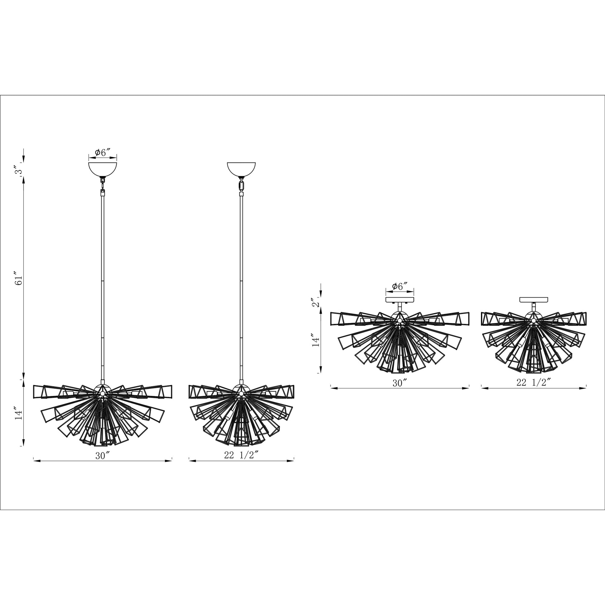 Dendelio 9-Light 30" Chandelier