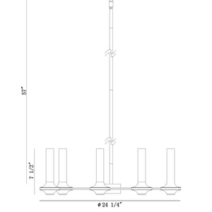 Torcia 6-Light 24" Integrated LED Pendant Chandelier