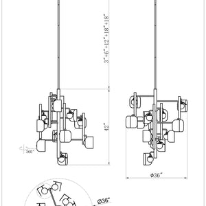 Cornice 12-Light 42" Integrated LED Chandelier