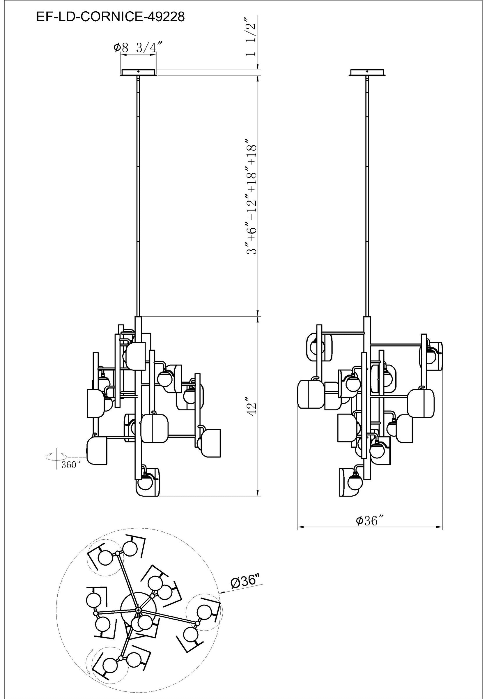 Cornice 12-Light 42" Integrated LED Chandelier