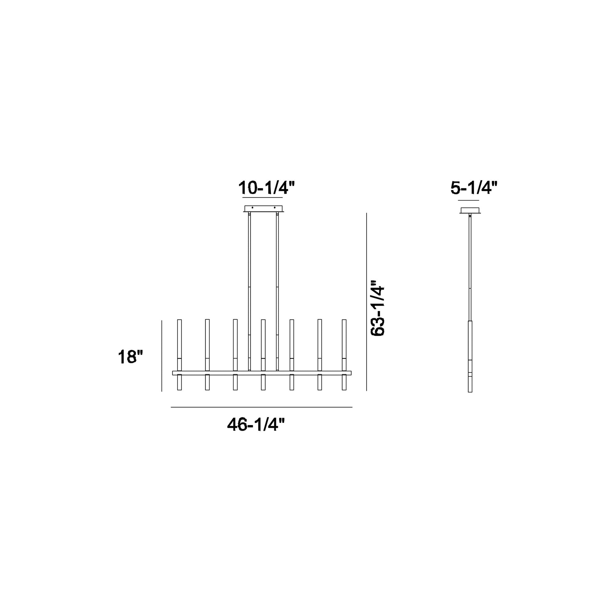 Benicio 7-Light 46" Integrated LED Linear Chandelier