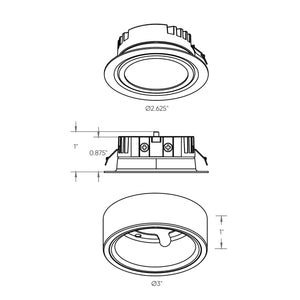 Duo-Puck Kit 3 - 2-in-1 LED puck, 5CCT