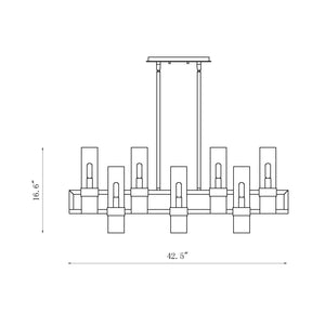 Datus 10 Light Linear Chandelier