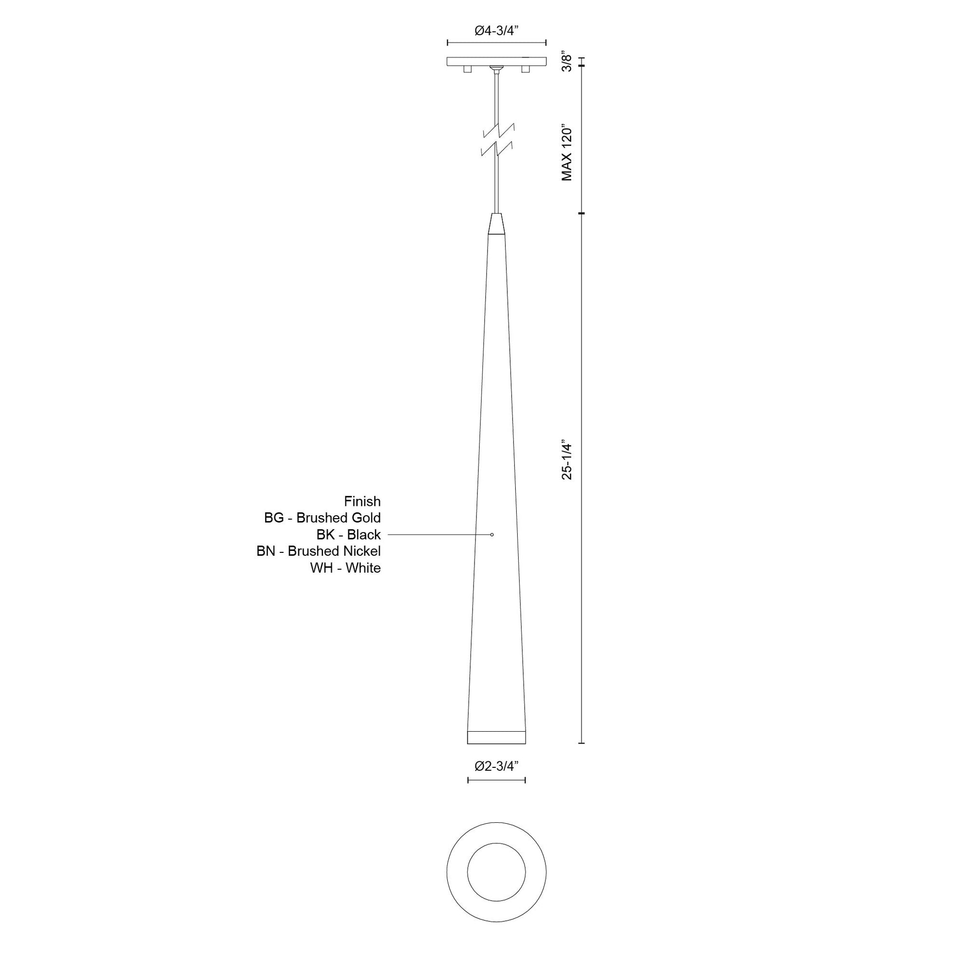 Mina 24-in Brushed Nickel LED Pendant