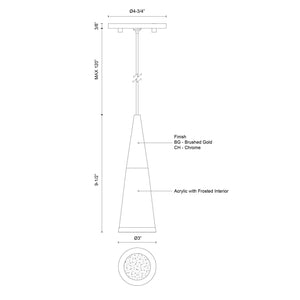 Malabar 3-in Chrome LED Pendant