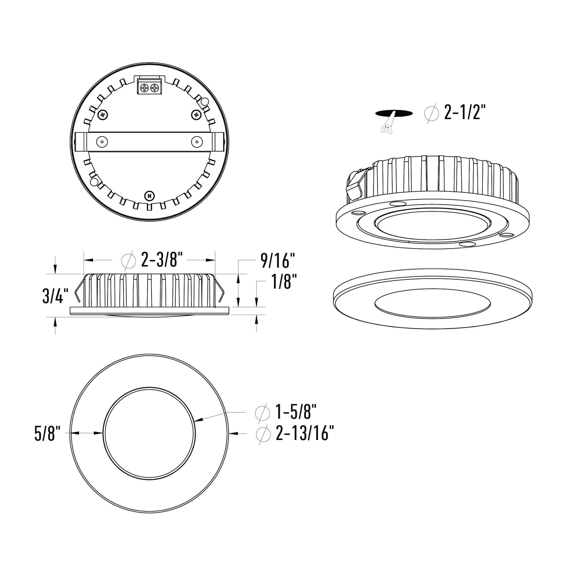 PUSH PUCK 24V CCT Recessed