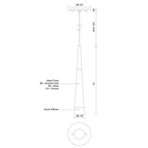 Ultra 2-in Chrome LED Pendant