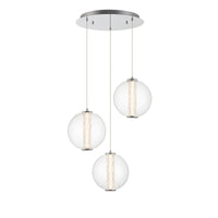 Atomo 3-Light 21" Integrated LED Multi Drop Chandelier
