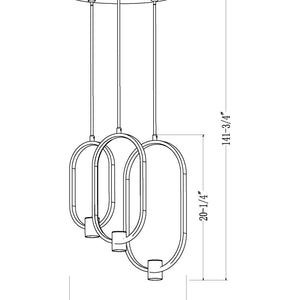 Saros 3 Light Chandelier