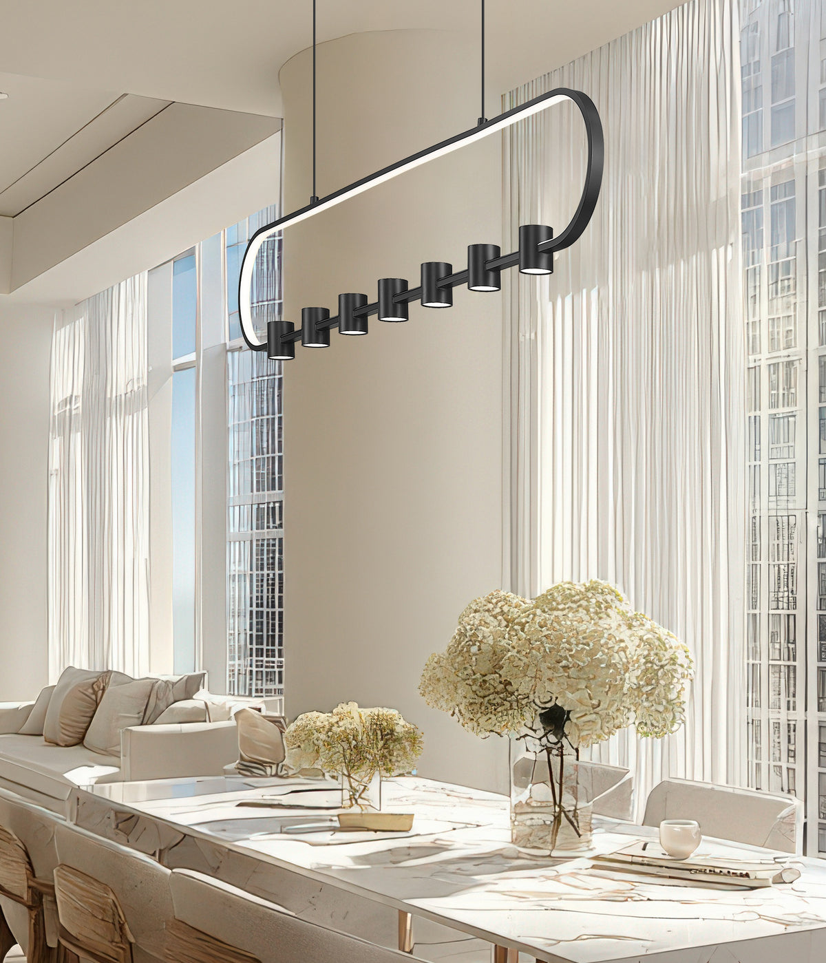 Saros 7 Light Linear Chandelier