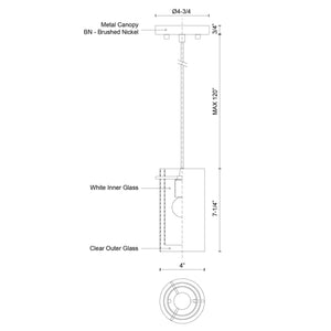 Firenze 4-in White 1 Light Pendant