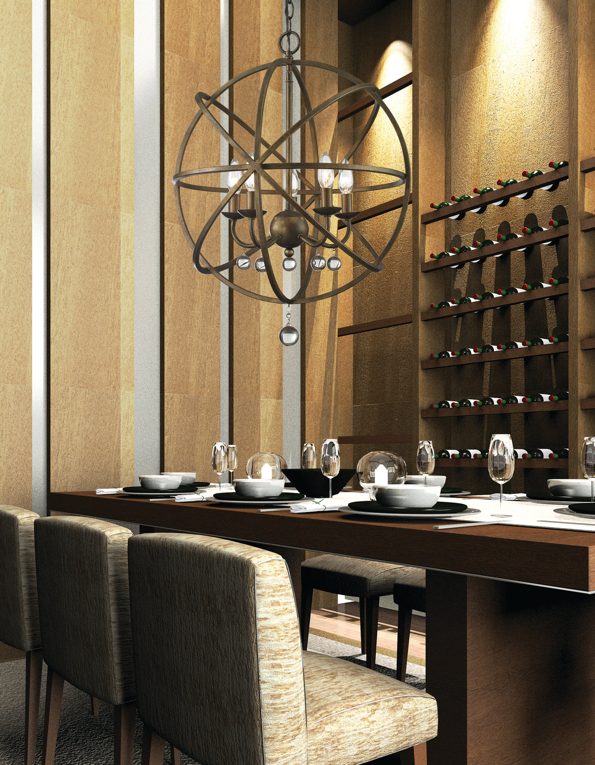 Acadia 5 Light Chandelier 5 x 60W - Candelabra