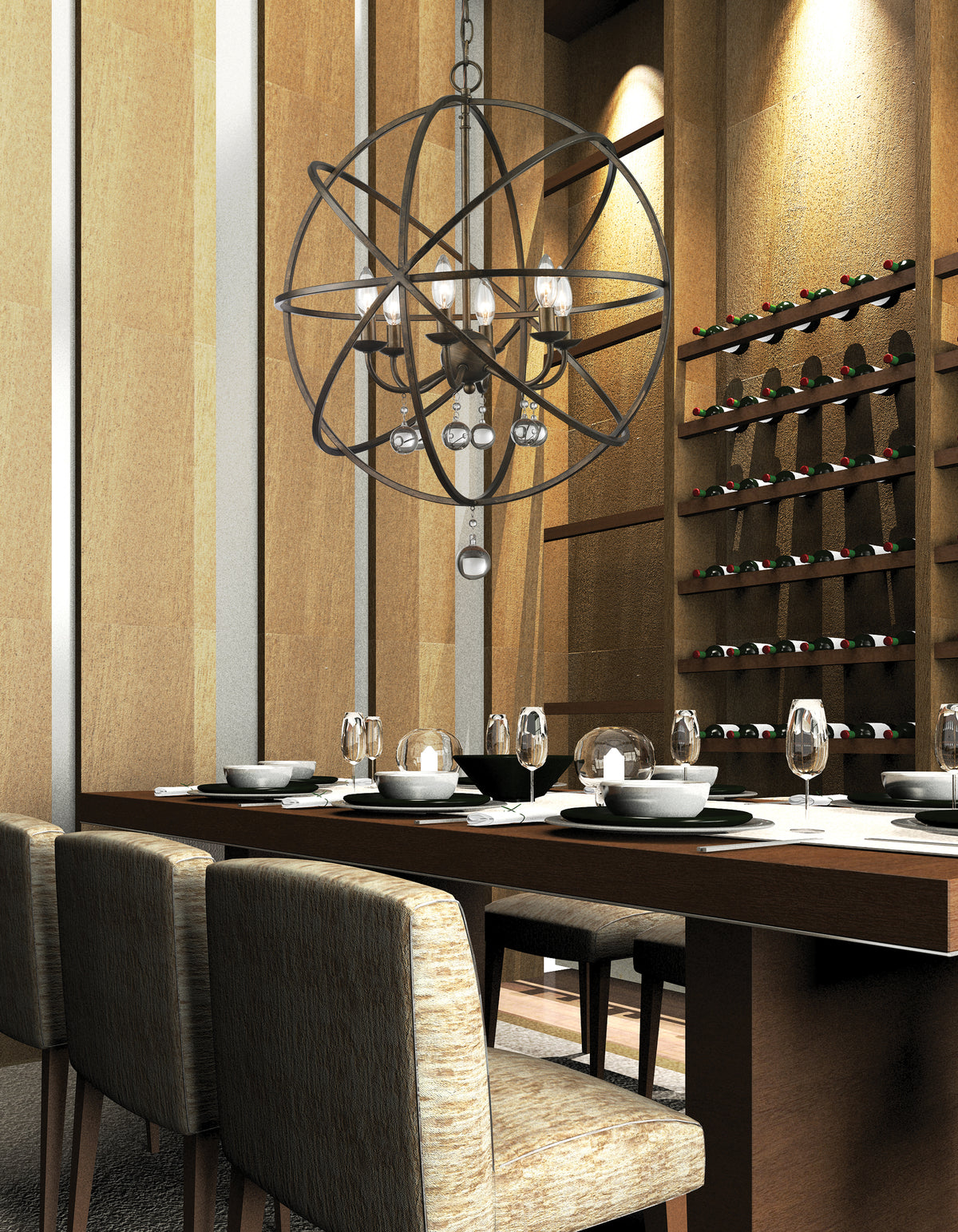 Acadia 6 Light Chandelier 6 x 60W - Candelabra