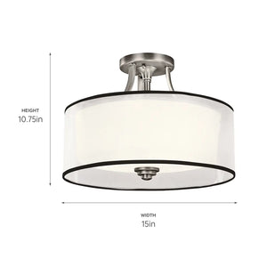 Lacey Semi Flush 3Lt