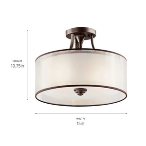 Lacey Semi Flush 3Lt