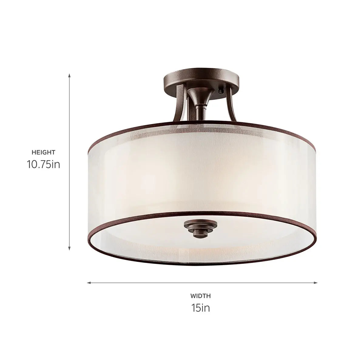 Lacey Semi Flush 3Lt