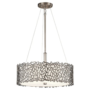 Silver Coral Pendant/Semi Flush 3Lt