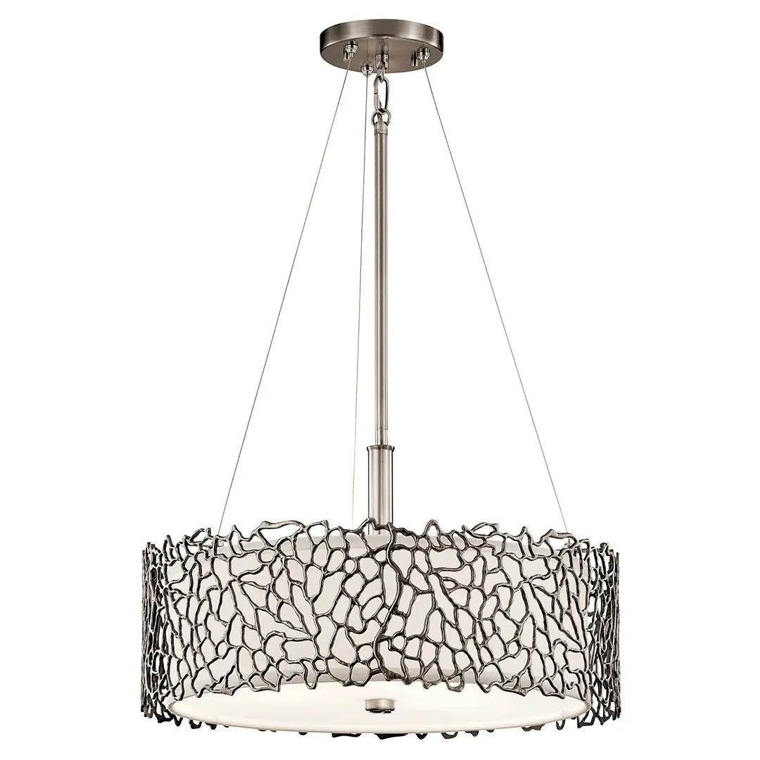 Silver Coral Pendant/Semi Flush 3Lt