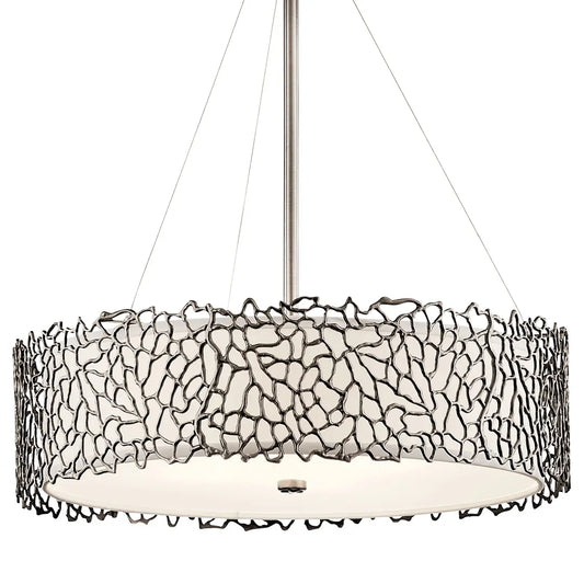 Silver Coral Chandelier/Pendant 4Lt