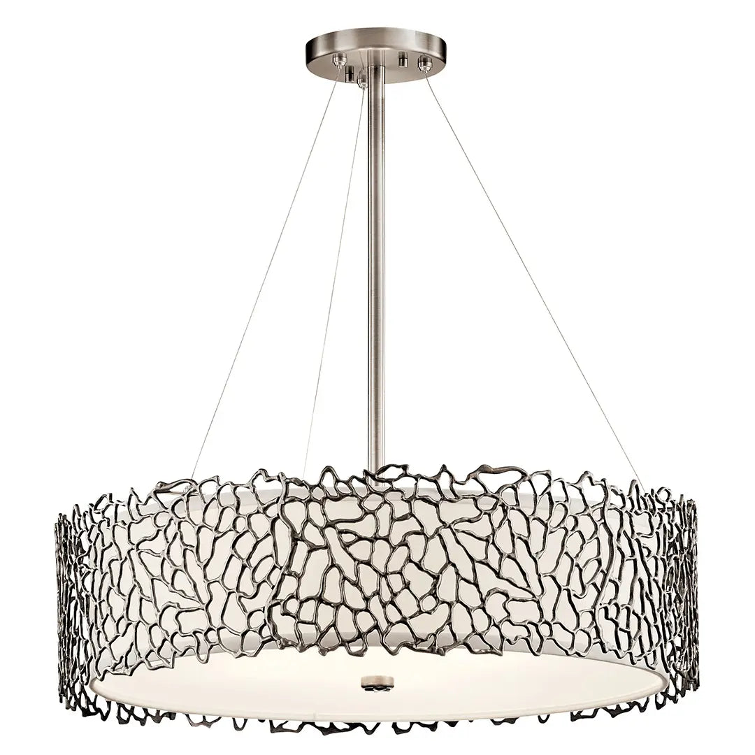 Silver Coral Chandelier/Pendant 4Lt