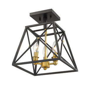 Trestle 3 Light Semi Flush Mount