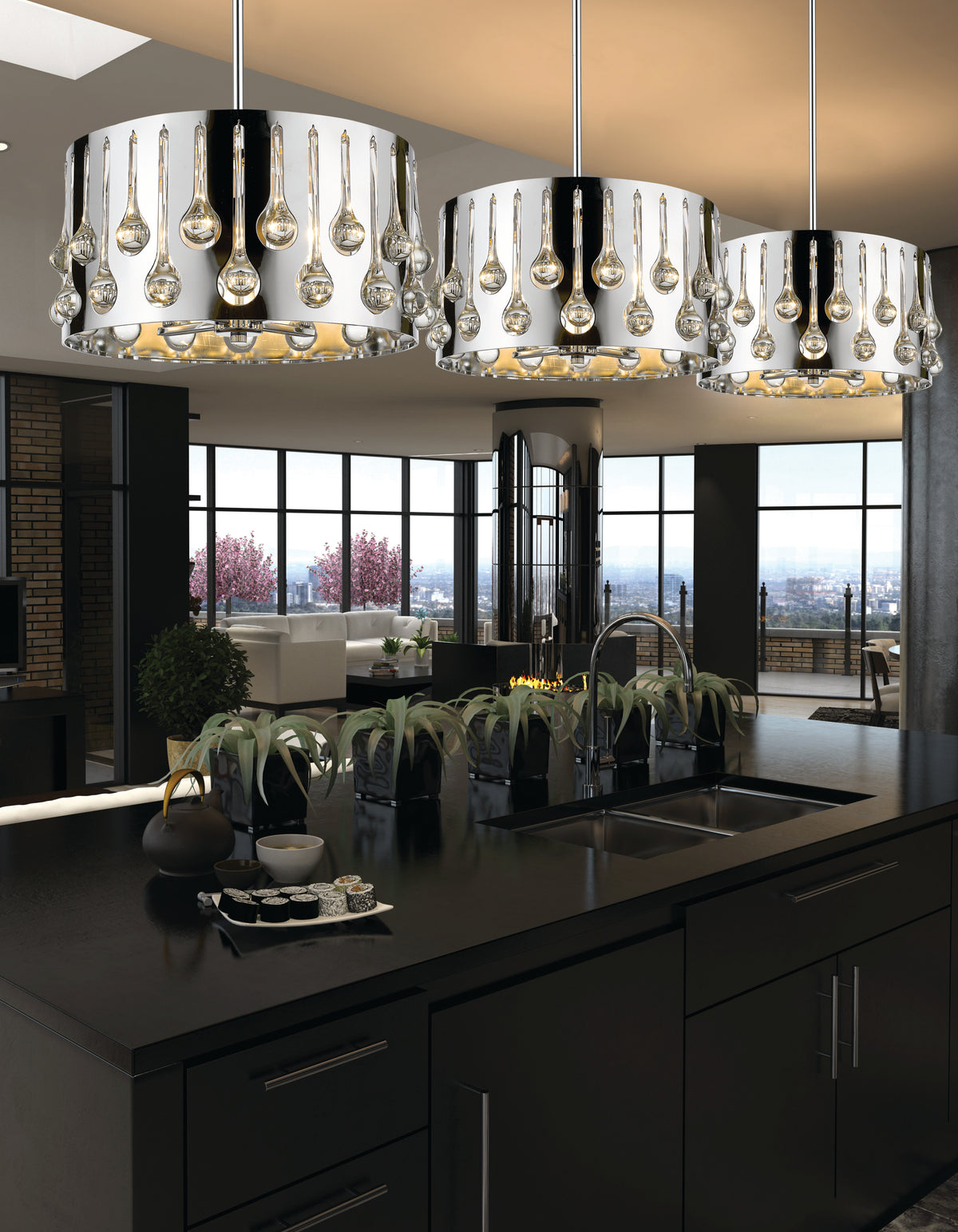 Oberon 4 Light Pendant