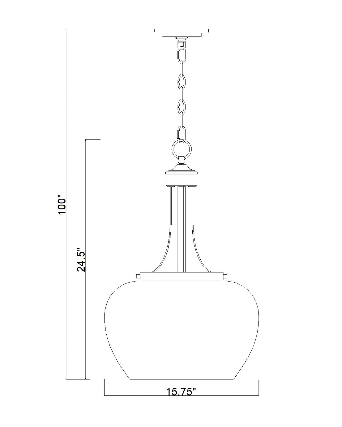 Joliet 3 Light Pendant