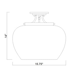 Joliet 3 Light Semi Flush Mount