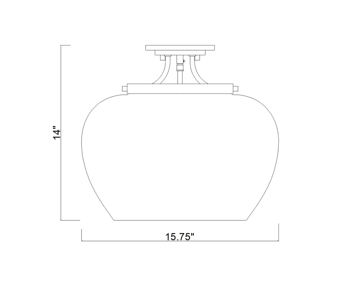 Joliet 3 Light Semi Flush Mount