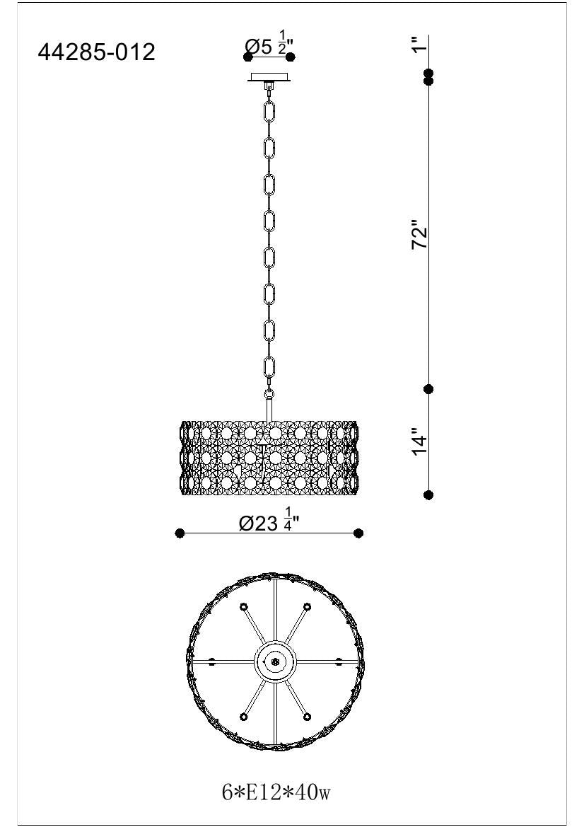 Perrene 6-Light 23" Pendant Chandelier