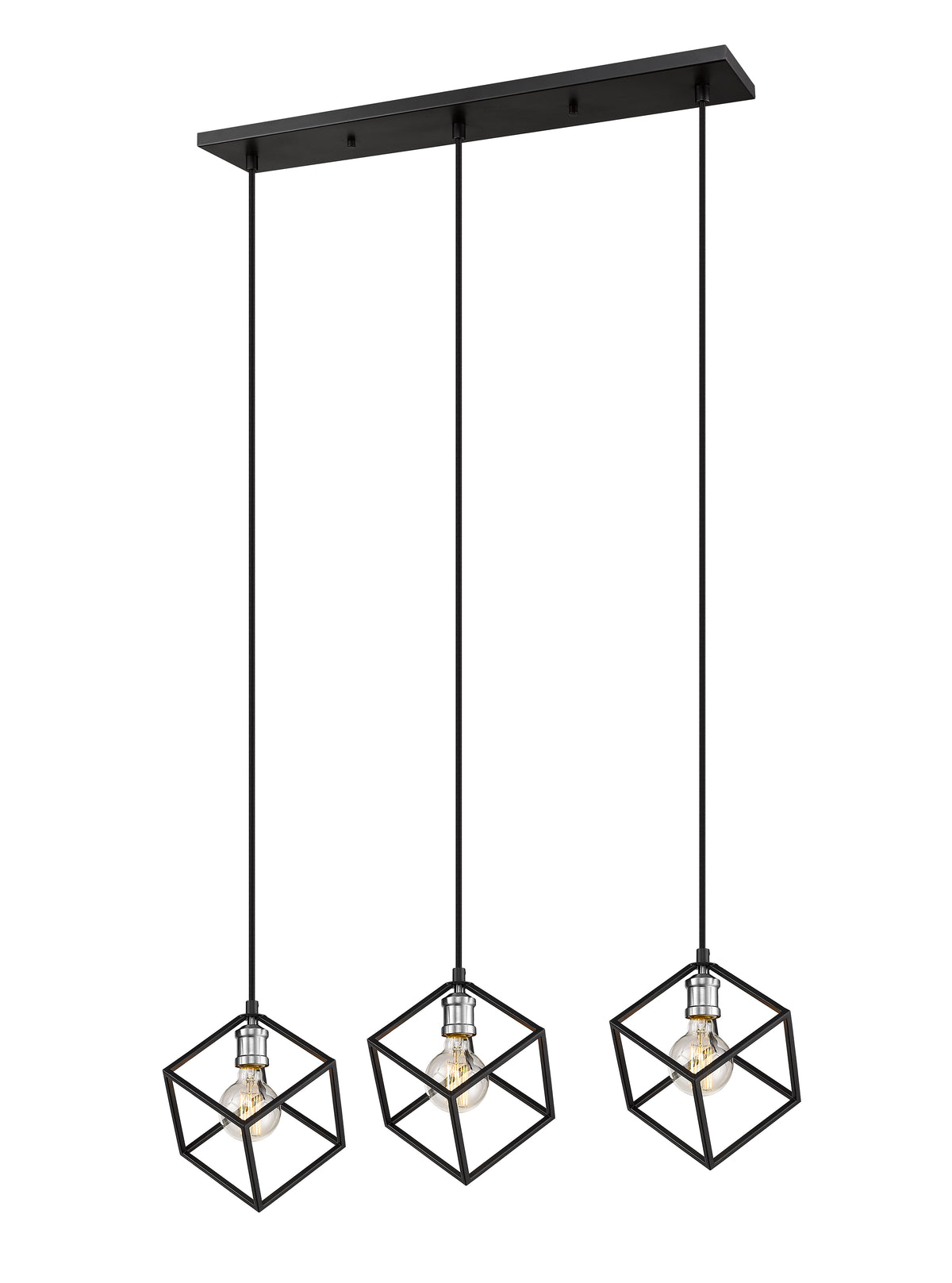 Vertical 3 Light Linear Chandelier