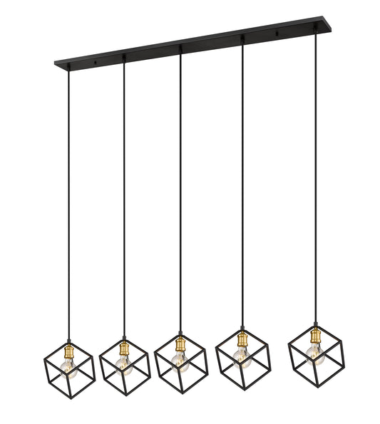 Vertical 5 Light Linear Chandelier