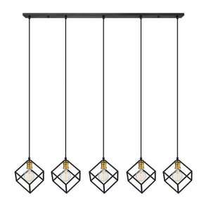 Vertical 5 Light Linear Chandelier