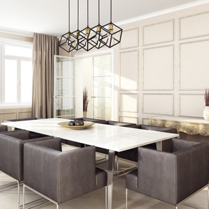 Vertical 5 Light Linear Chandelier